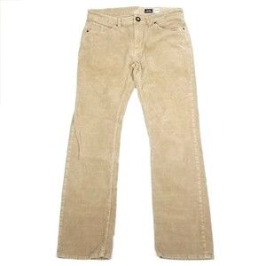 VOLCOM SOLVER 5 POCKET CORDUROY MODERN STRAIGHT PANTS 34